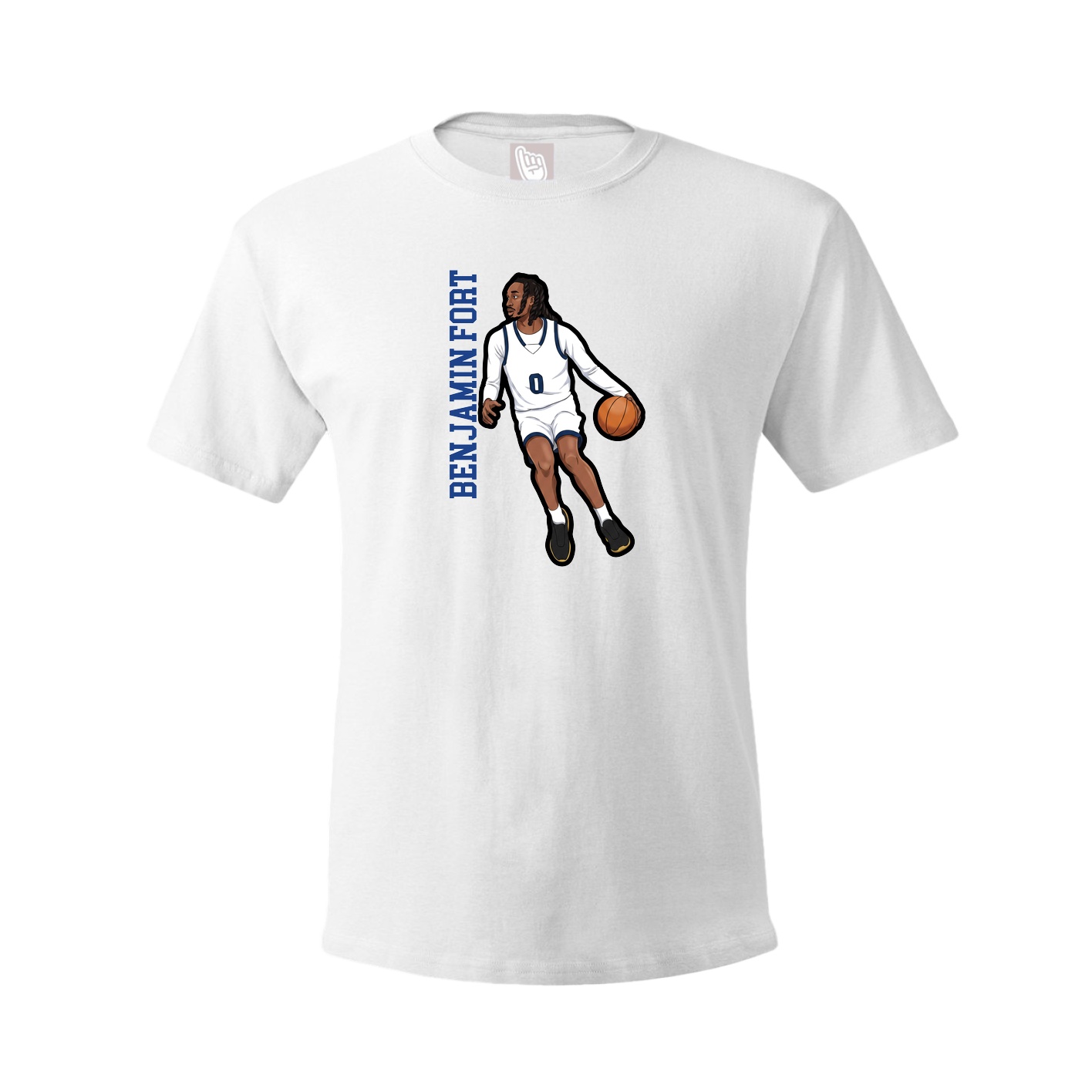 Tee — Name Vertical in White