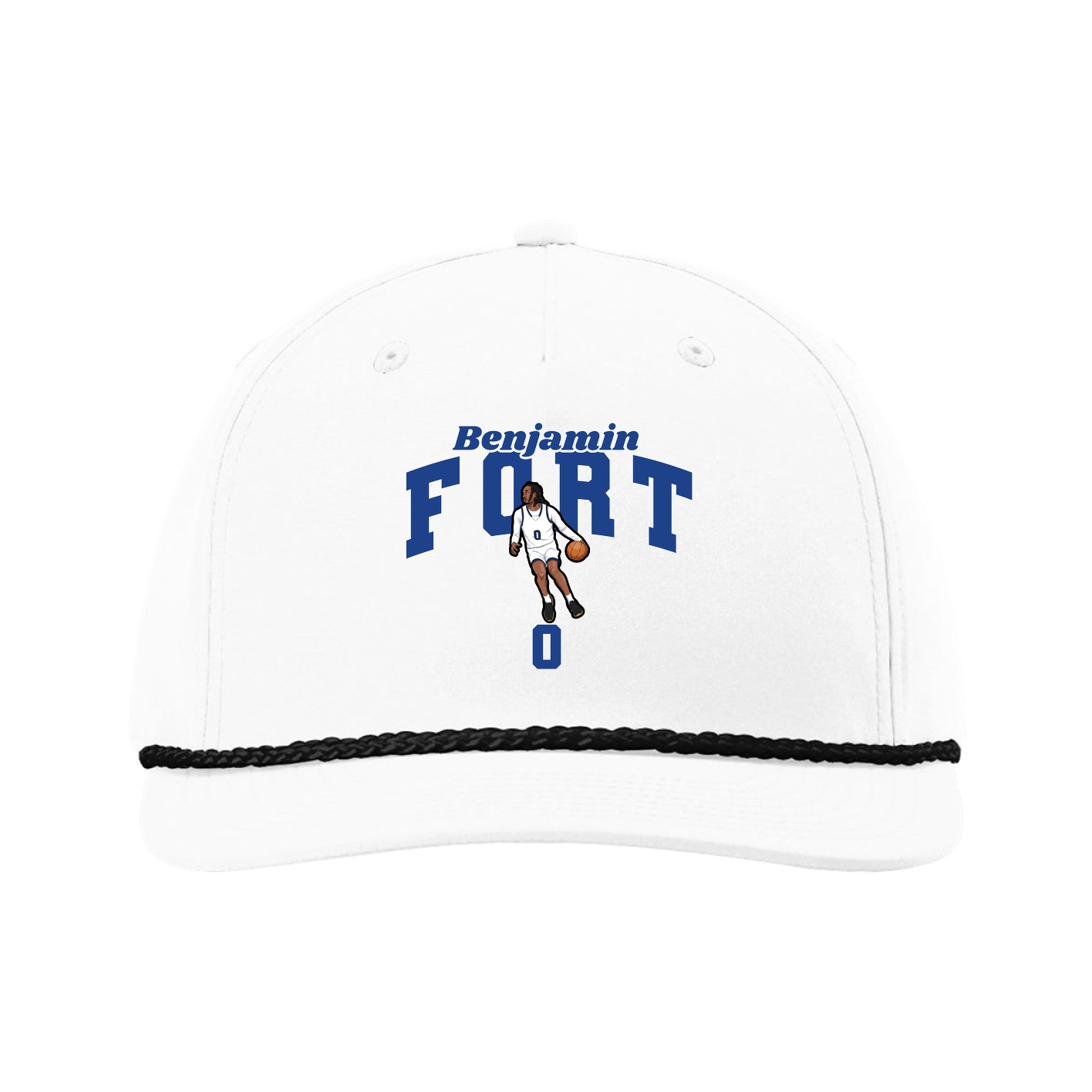 Five-Panel Classic Rope Cap — Signature Arch in White