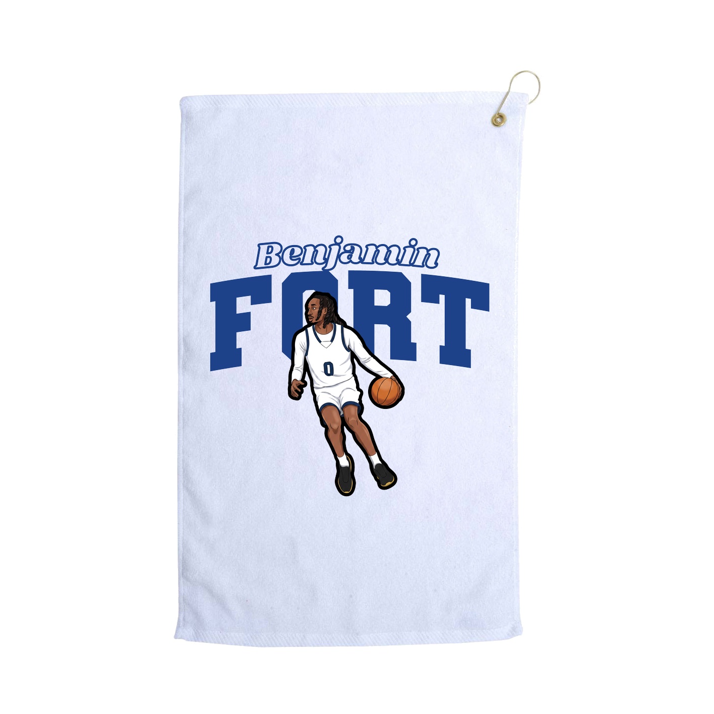 Golf Towel — Name Arch in White