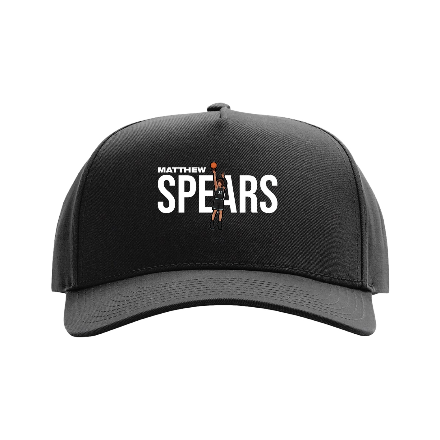 Full Fabric Five-Panel Champ Cap — Player Name in Black