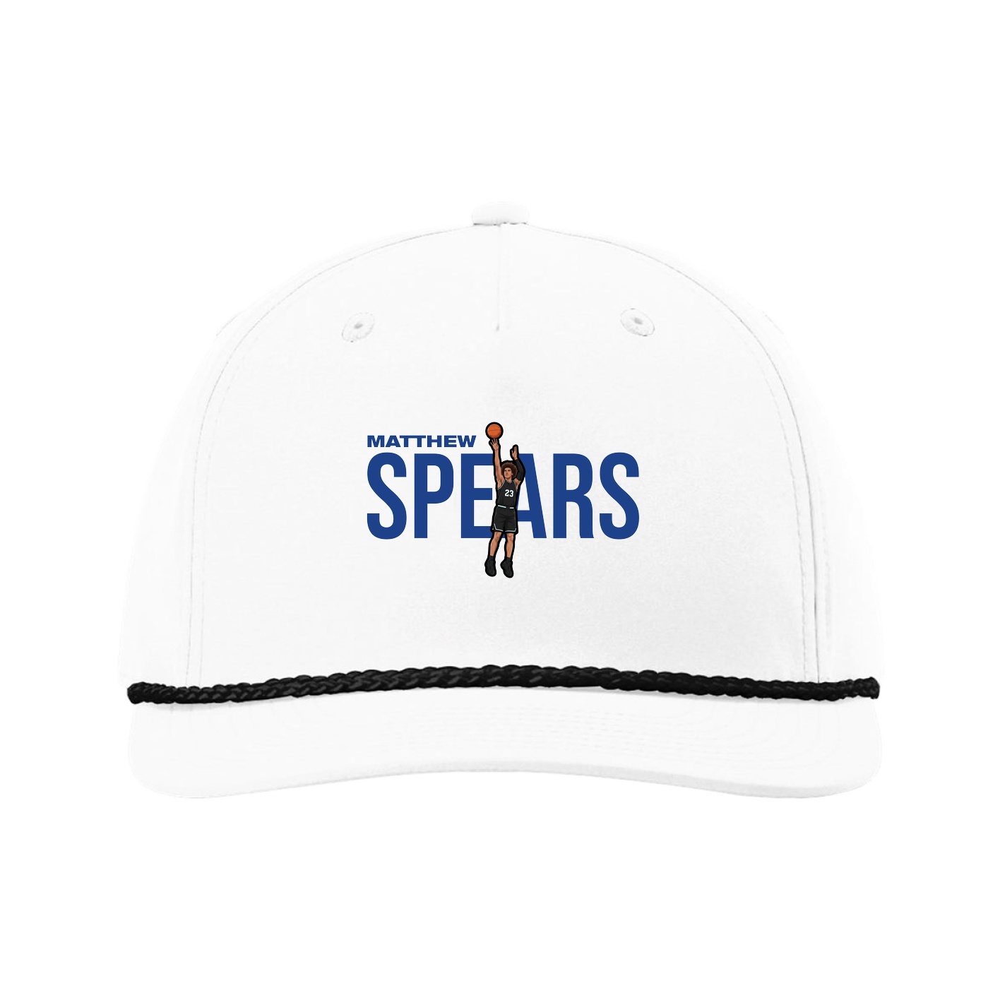 Five-Panel Classic Rope Cap — Player Name in White