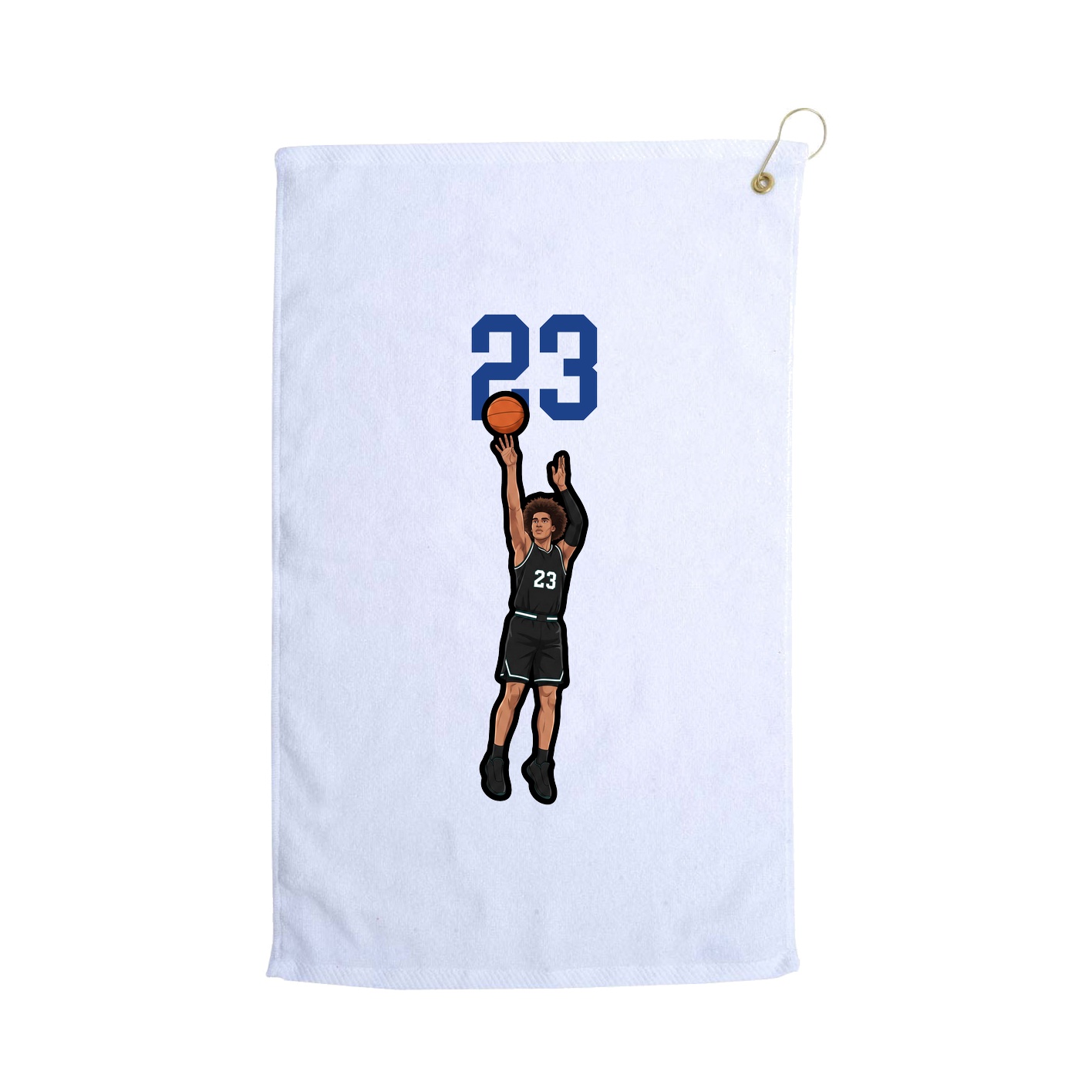 Golf Towel — Number Top in White