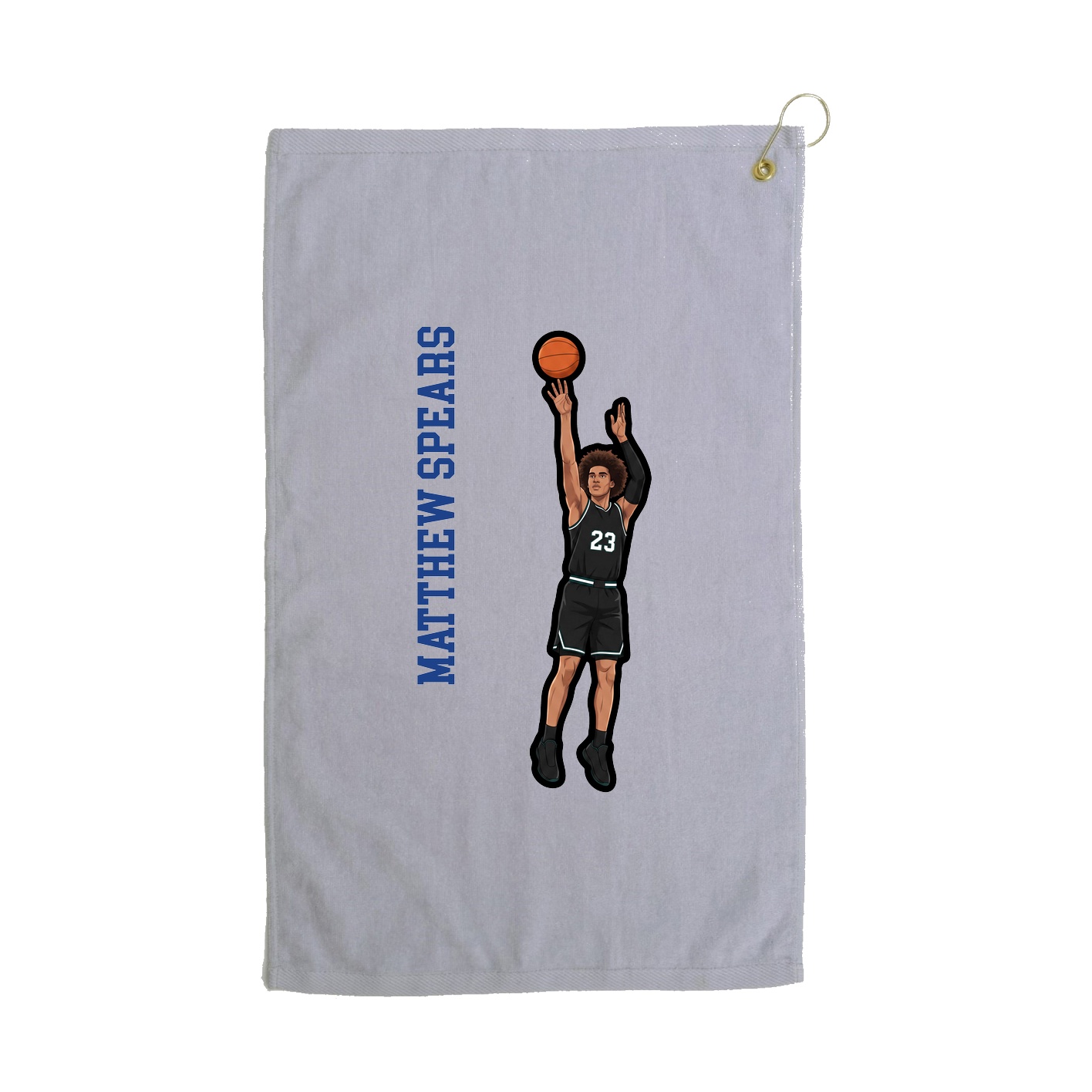 Golf Towel — Name Vertical in Grey