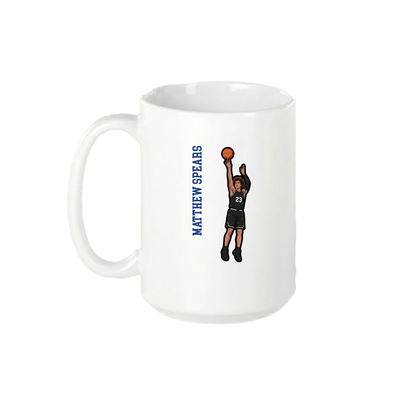 15oz Coffee Mug — Name Vertical in White