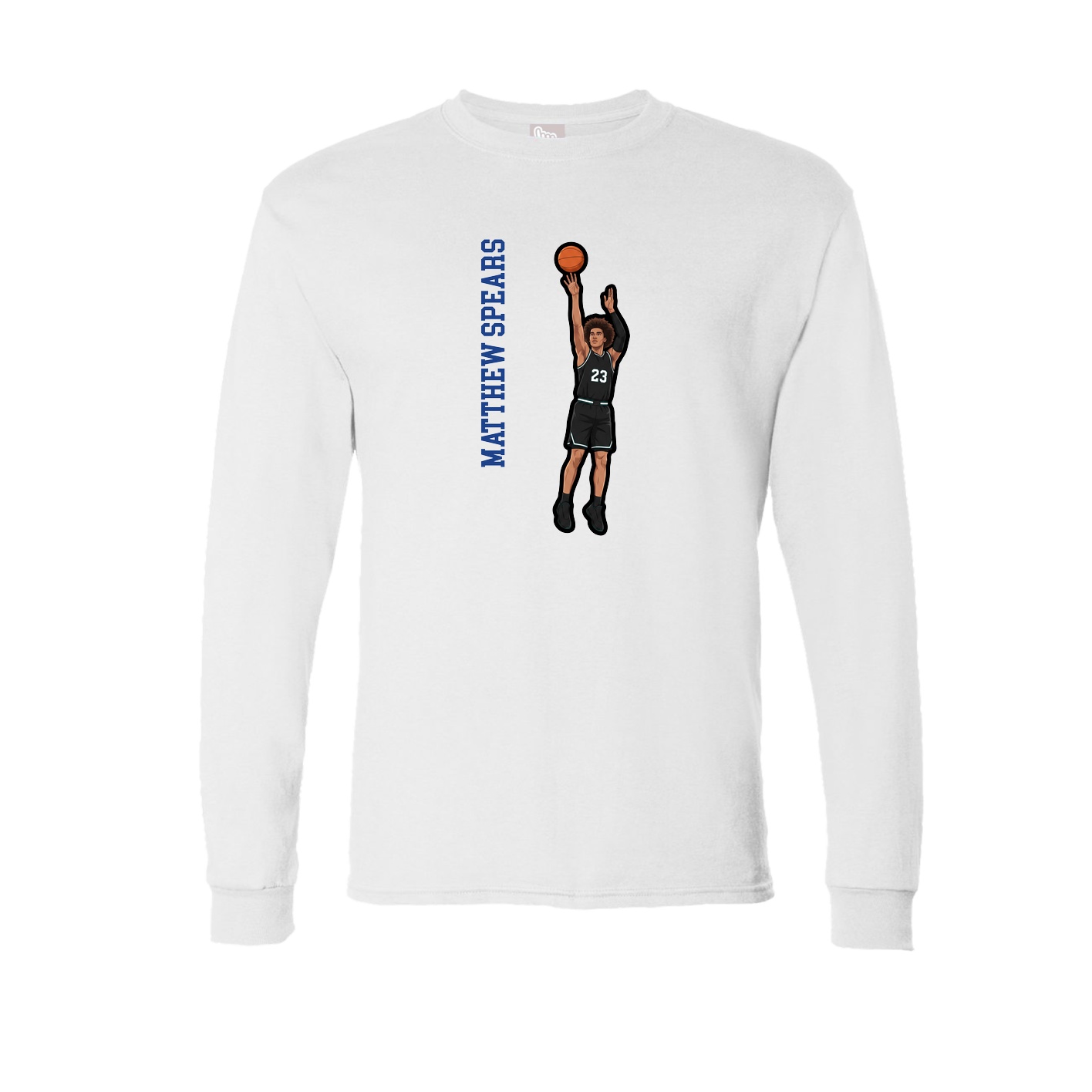 Long Sleeve Tee — Name Vertical in White