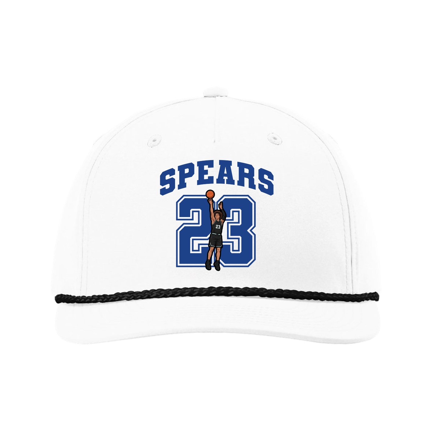 Five-Panel Classic Rope Cap — Number in White