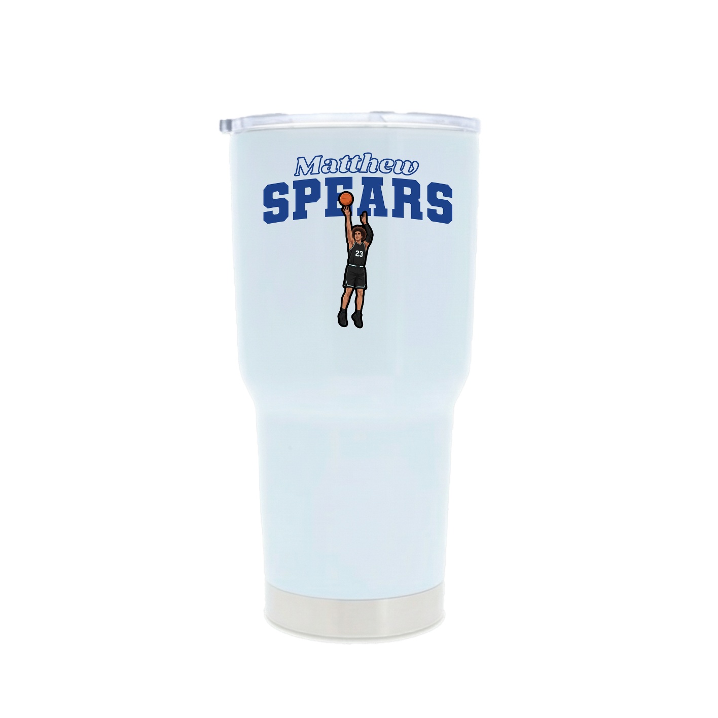30oz Stainless Steel Tumbler — Name Arch in White