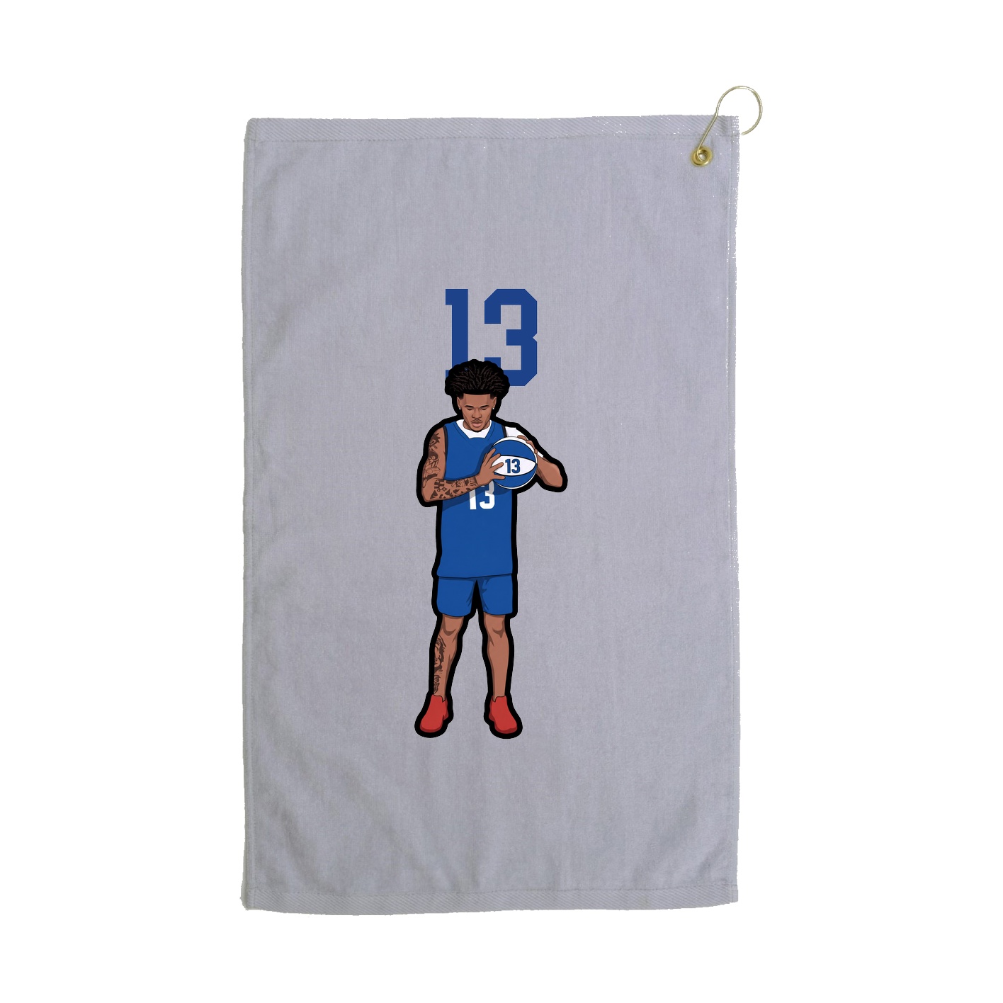 Golf Towel — Number Top in Grey