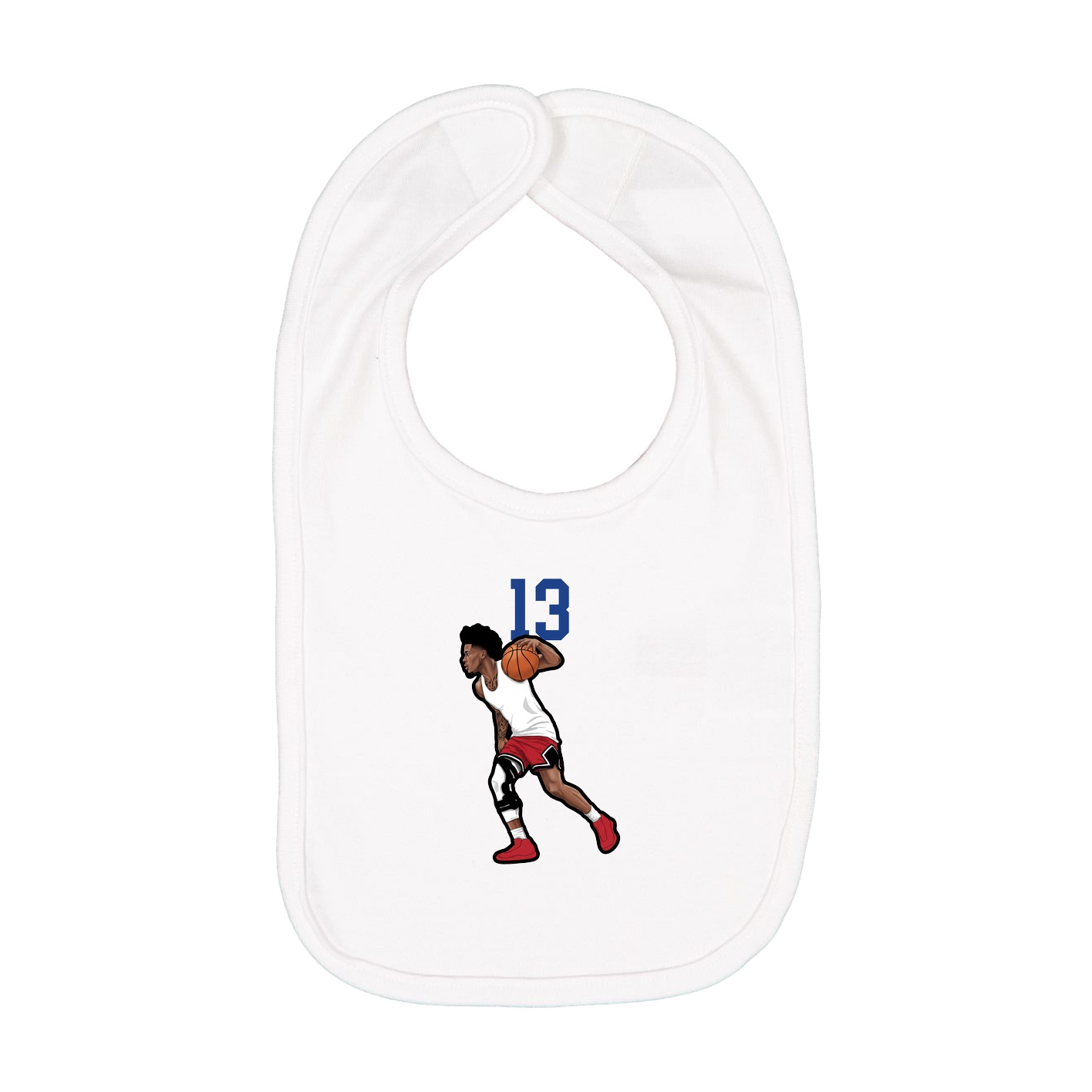 Infant Bib — Number Top in White