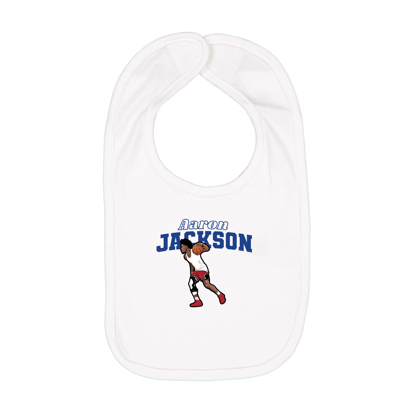 Infant Bib — Name Arch in White