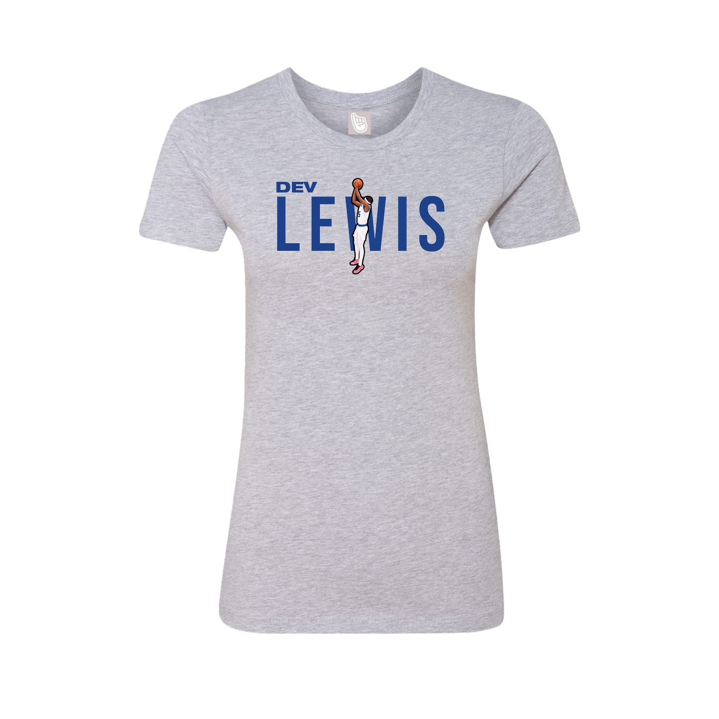 Fitted Women's Tee — Player Name in Grey