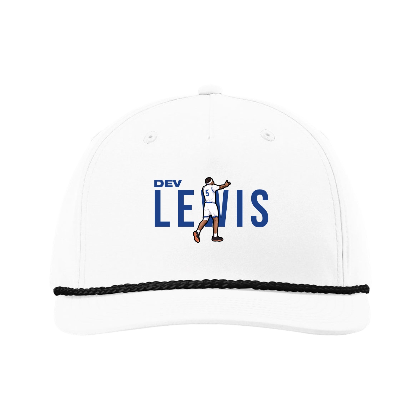 Five-Panel Classic Rope Cap — Player Name in White