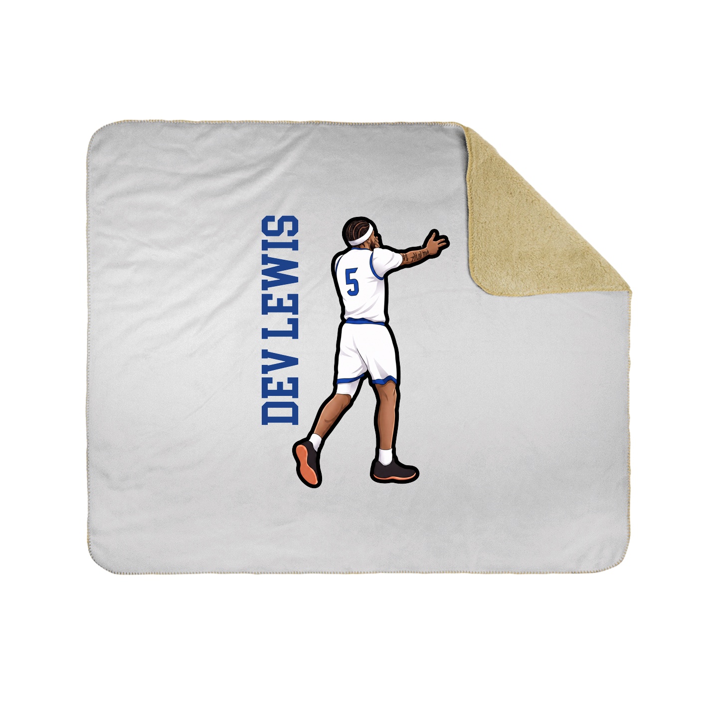 Throw Blanket — Name Vertical in White
