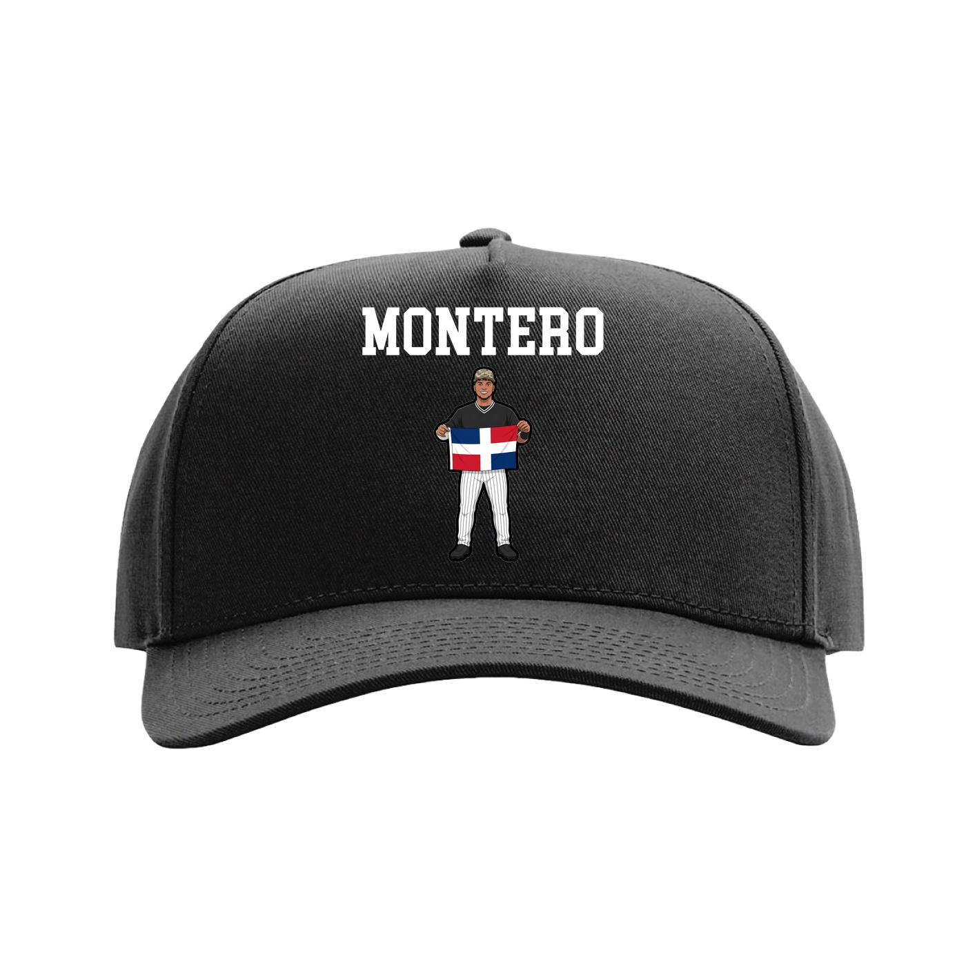 Full Fabric Five-Panel Champ Cap — Shirsey in Black