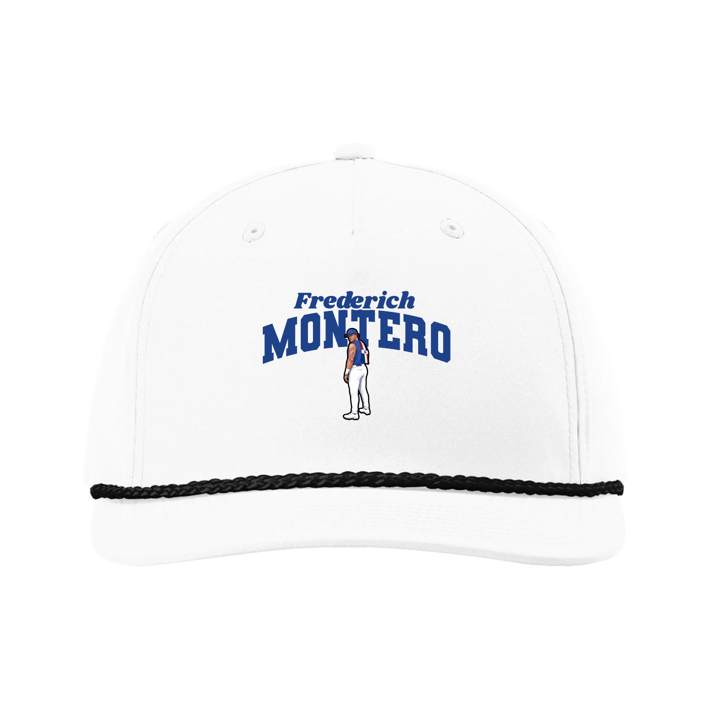 Five-Panel Classic Rope Cap — Signature Arch in White