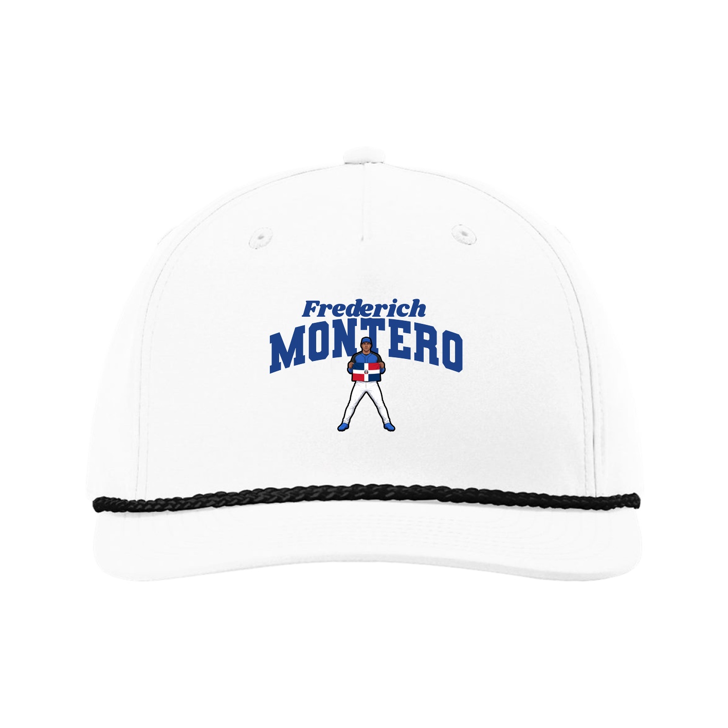 Five-Panel Classic Rope Cap — Signature Arch in White