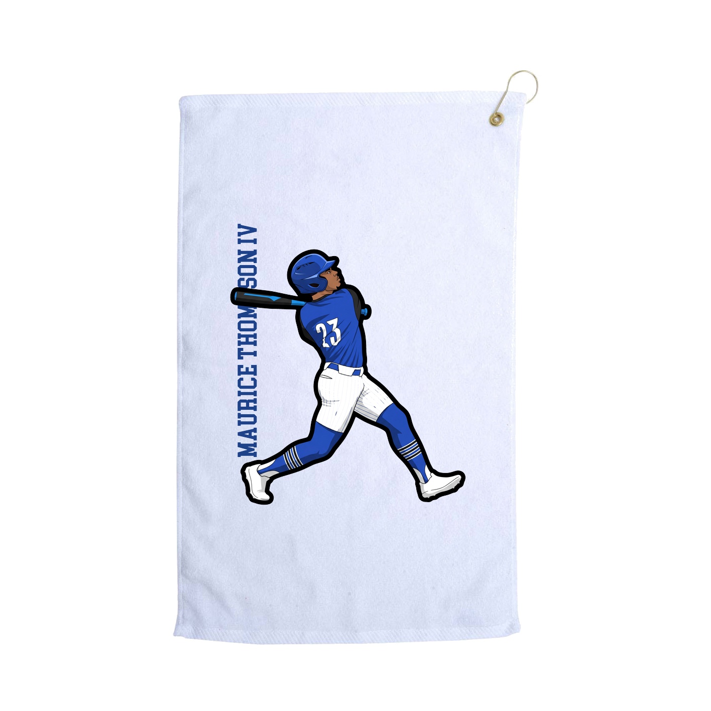 Golf Towel — Name Vertical in White