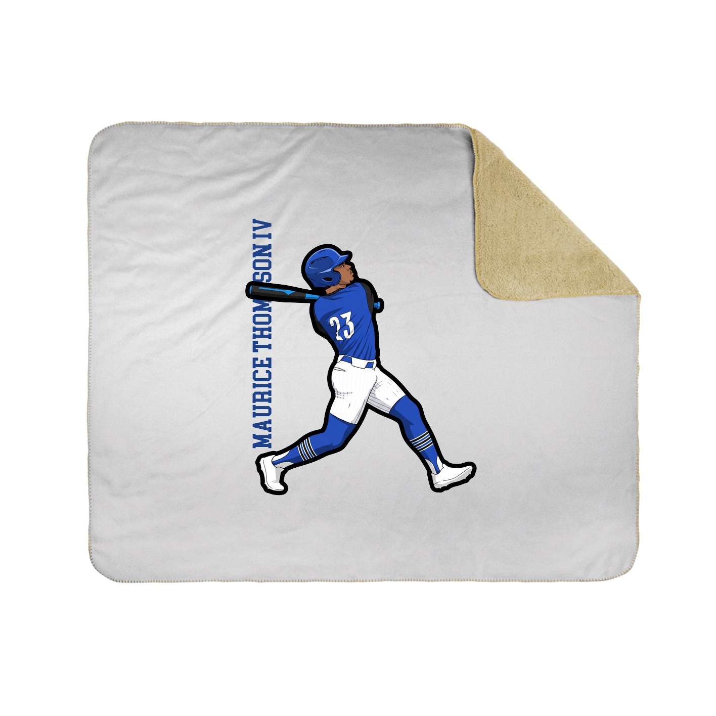 Throw Blanket — Name Vertical in White
