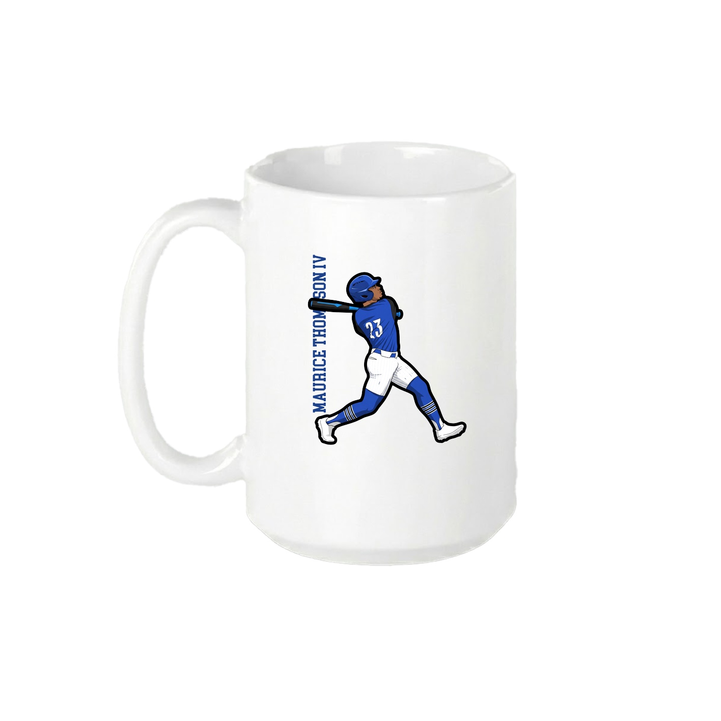 15oz Coffee Mug — Name Vertical in White