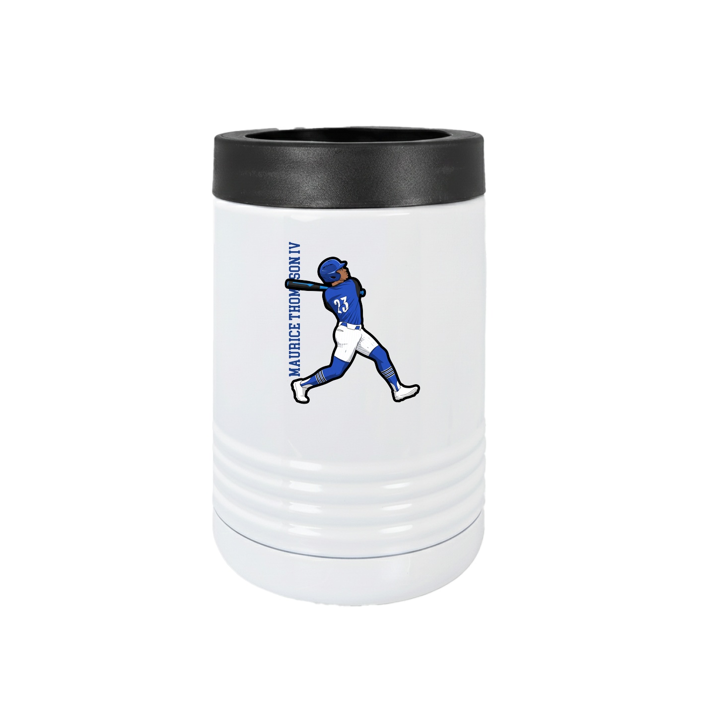 Beverage Holder — Name Vertical in White