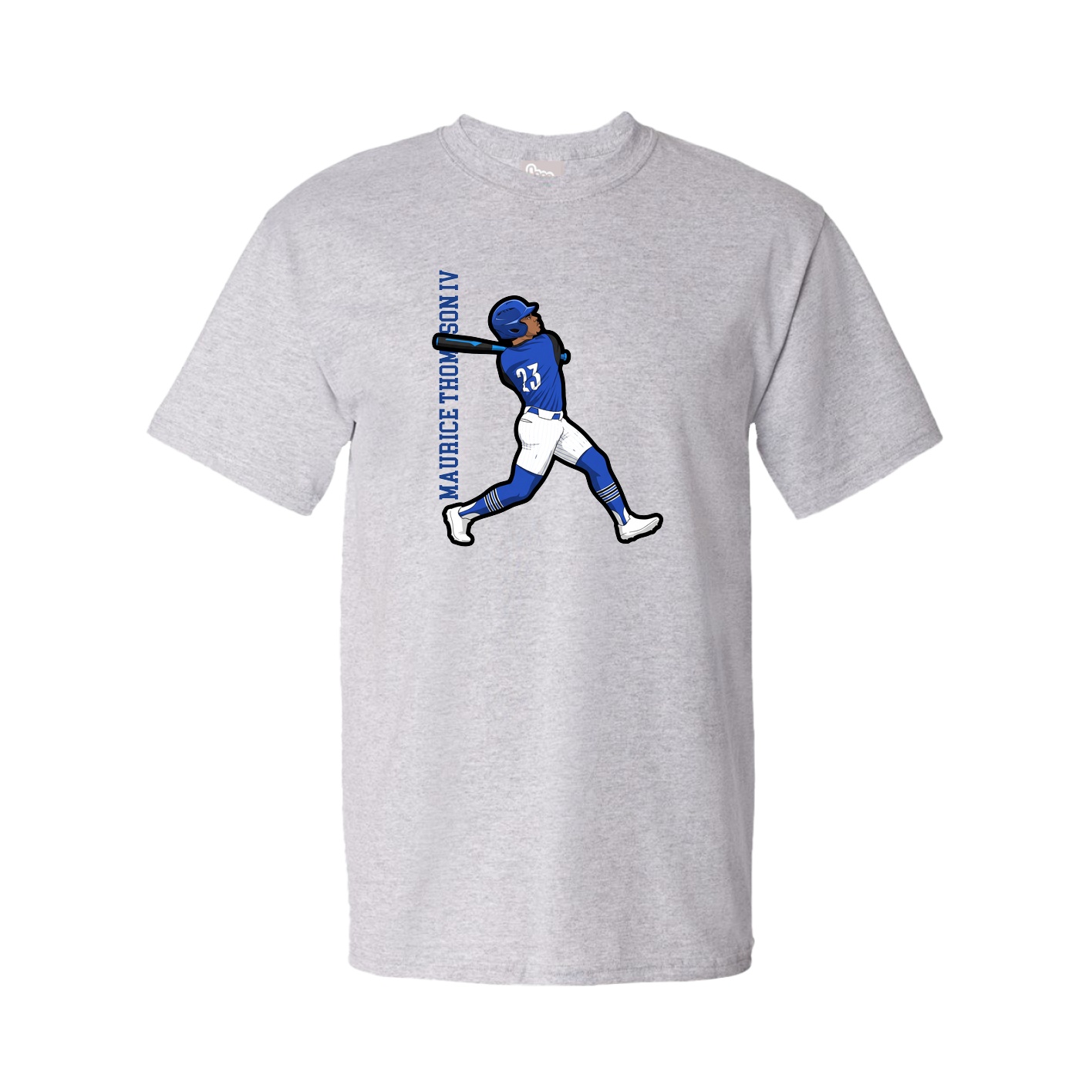 Youth Tee — Name Vertical in Grey