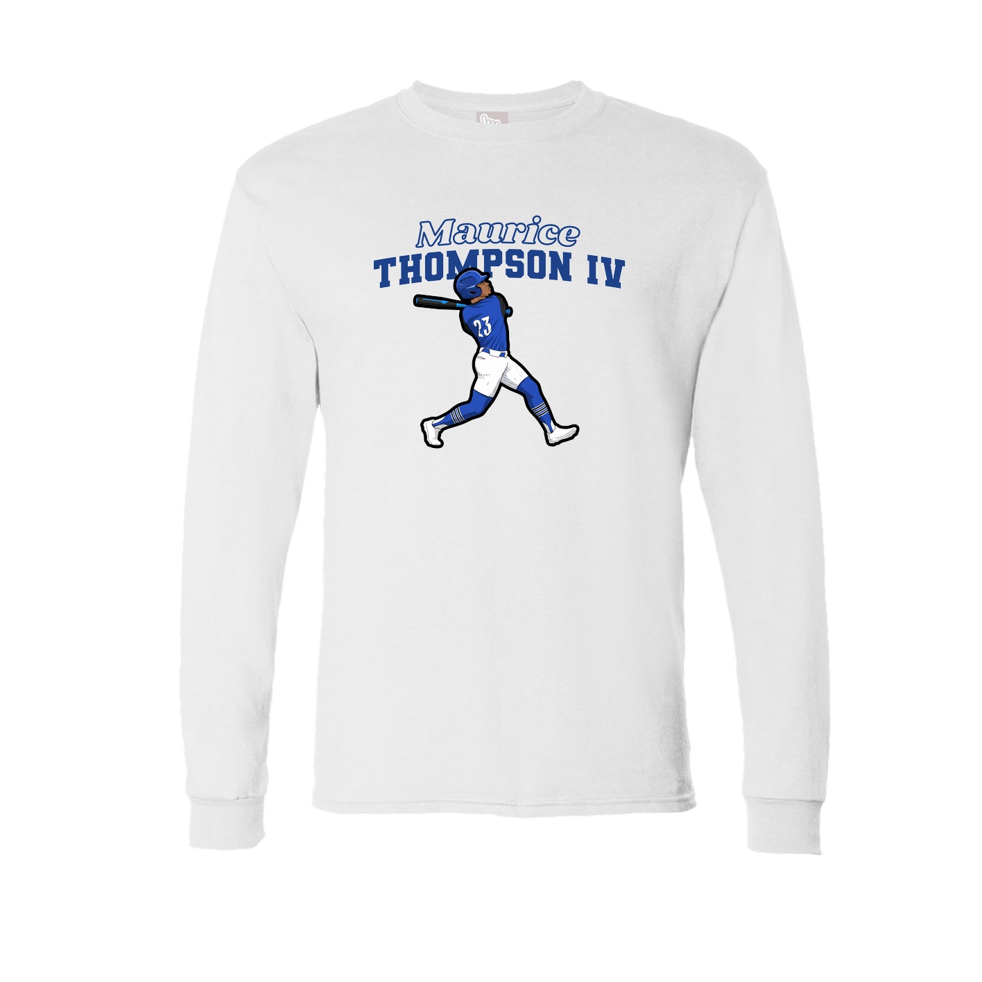 Long Sleeve Tee — Name Arch in White