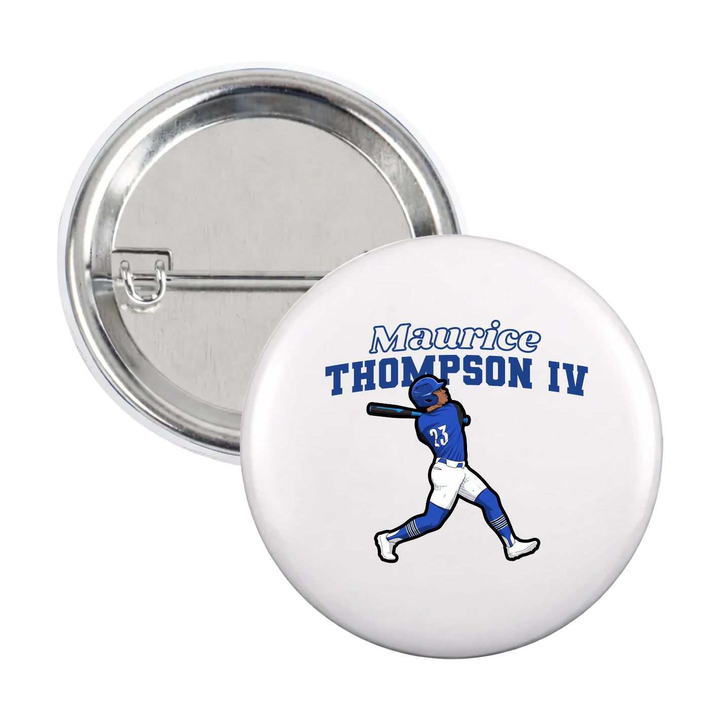 Game Day Button — Name Arch in White