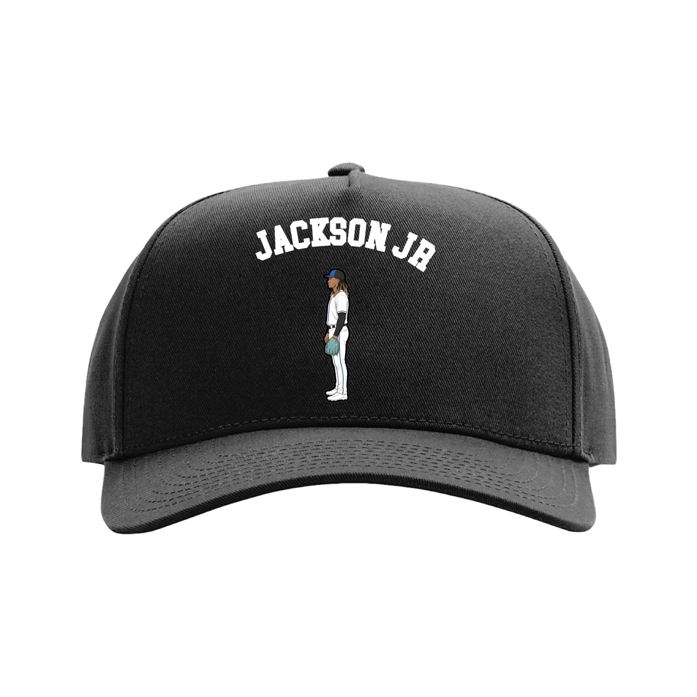 Full Fabric Five-Panel Champ Cap — Shirsey Arch in Black