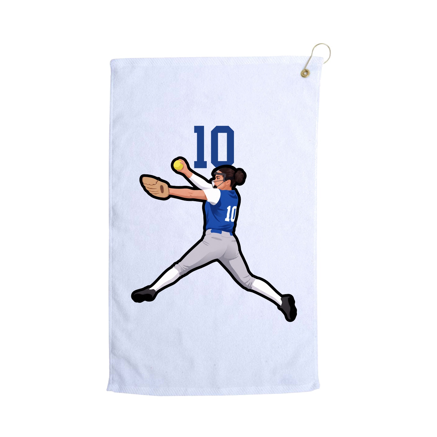 Golf Towel — Number Top in White