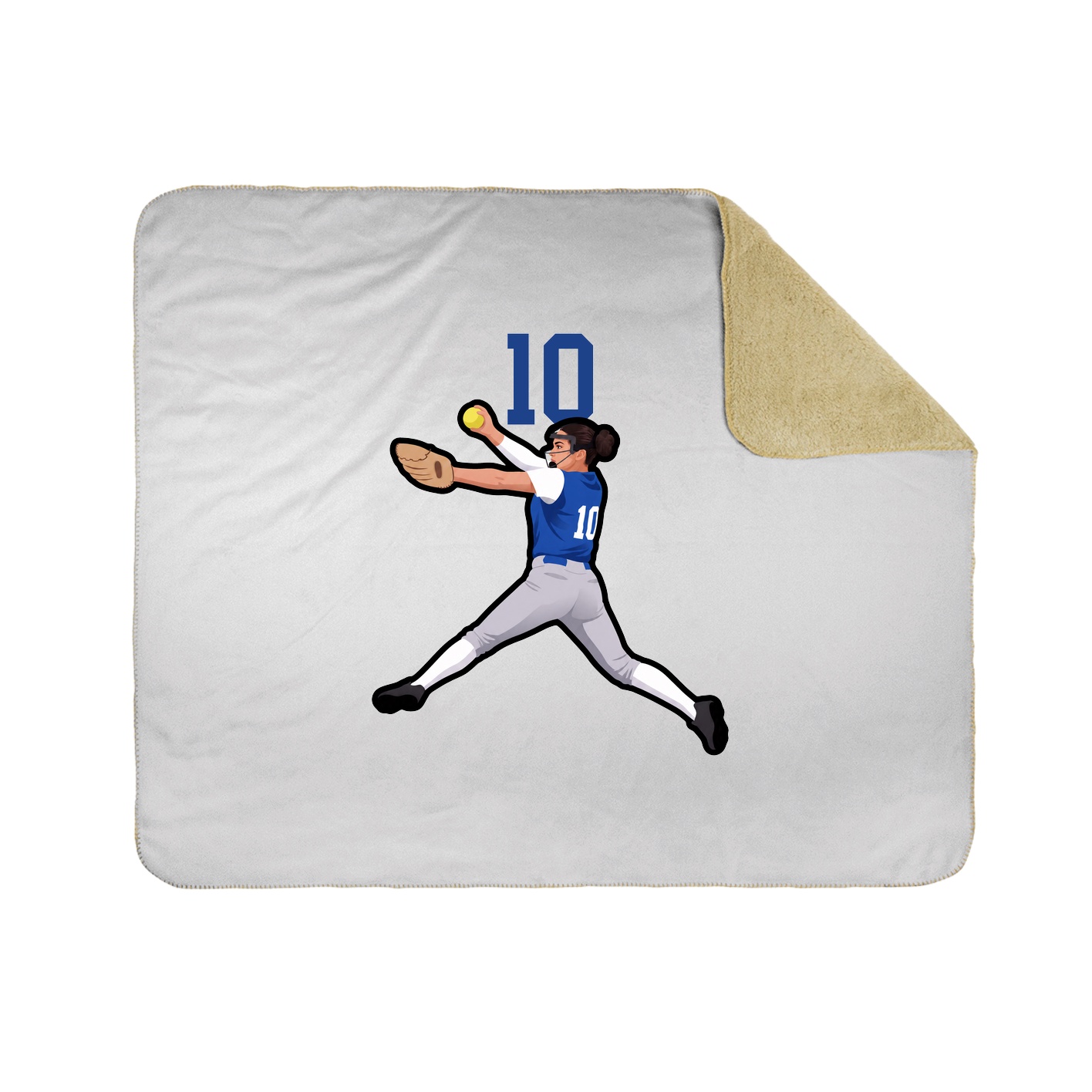 Throw Blanket — Number Top in White