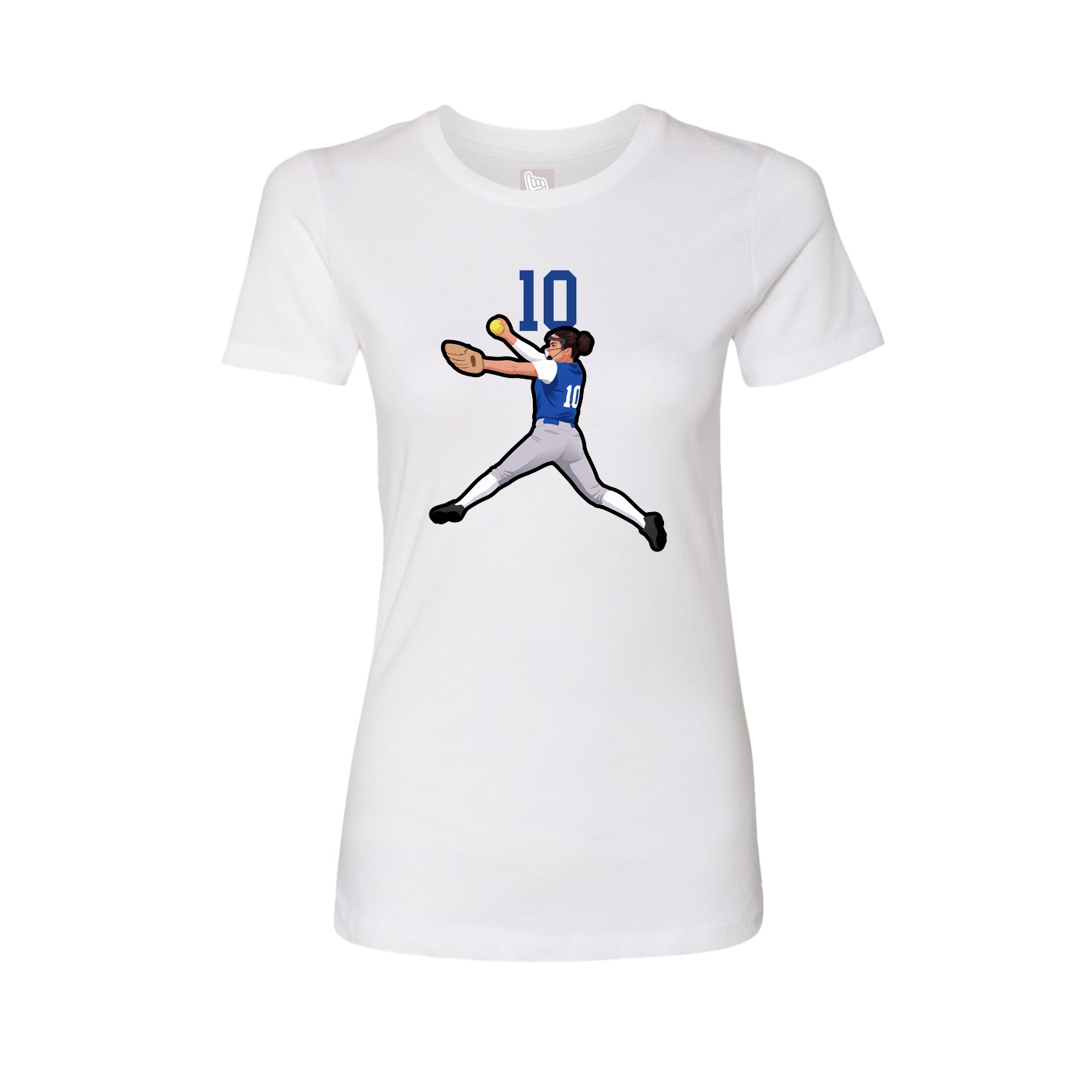Fitted Women's Tee — Number Top in White