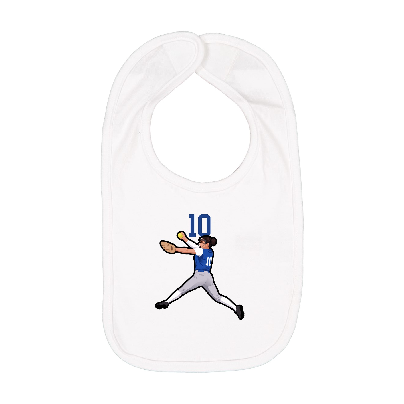 Infant Bib — Number Top in White