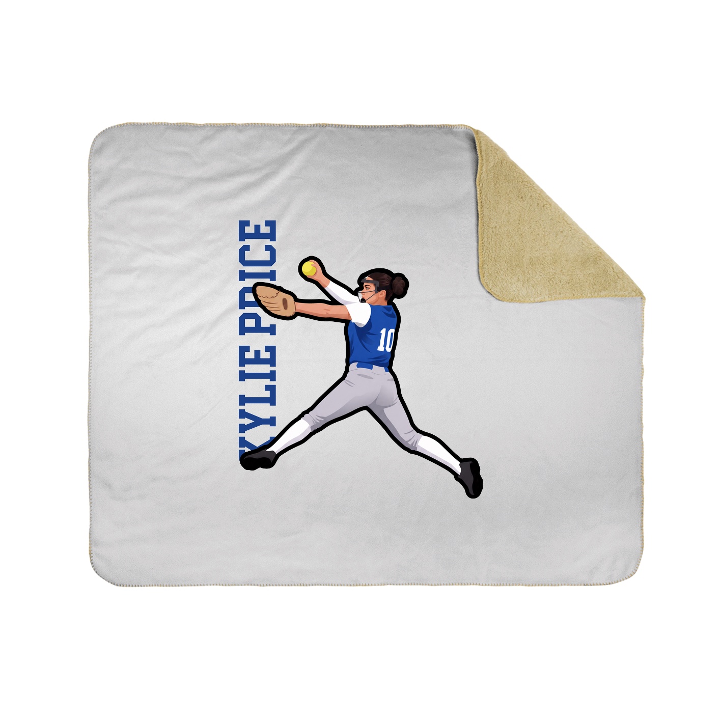 Throw Blanket — Name Vertical in White
