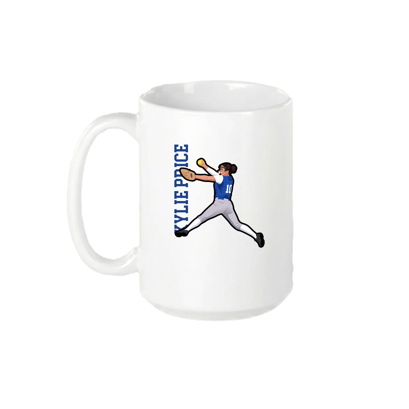 15oz Coffee Mug — Name Vertical in White