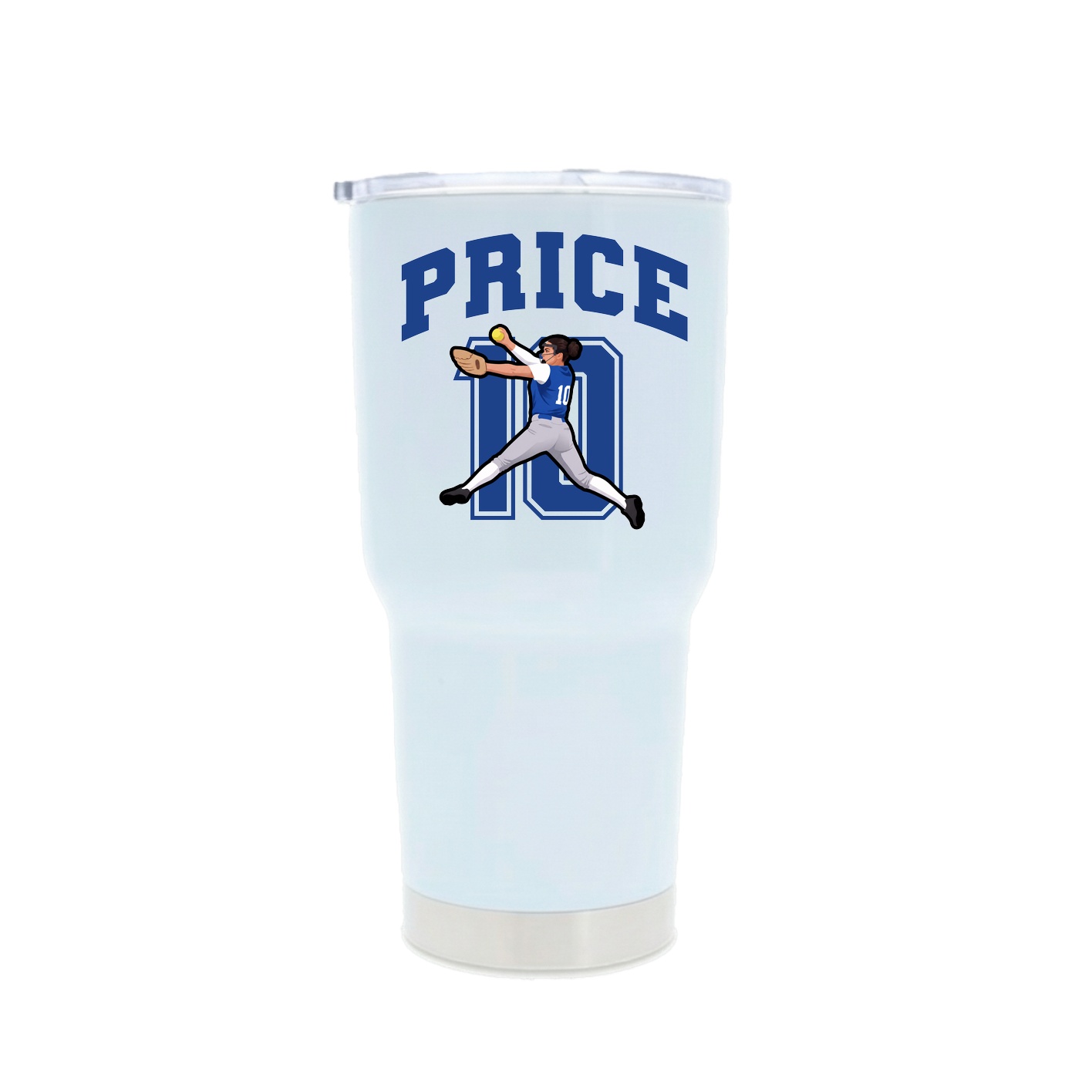 30oz Stainless Steel Tumbler — Number in White