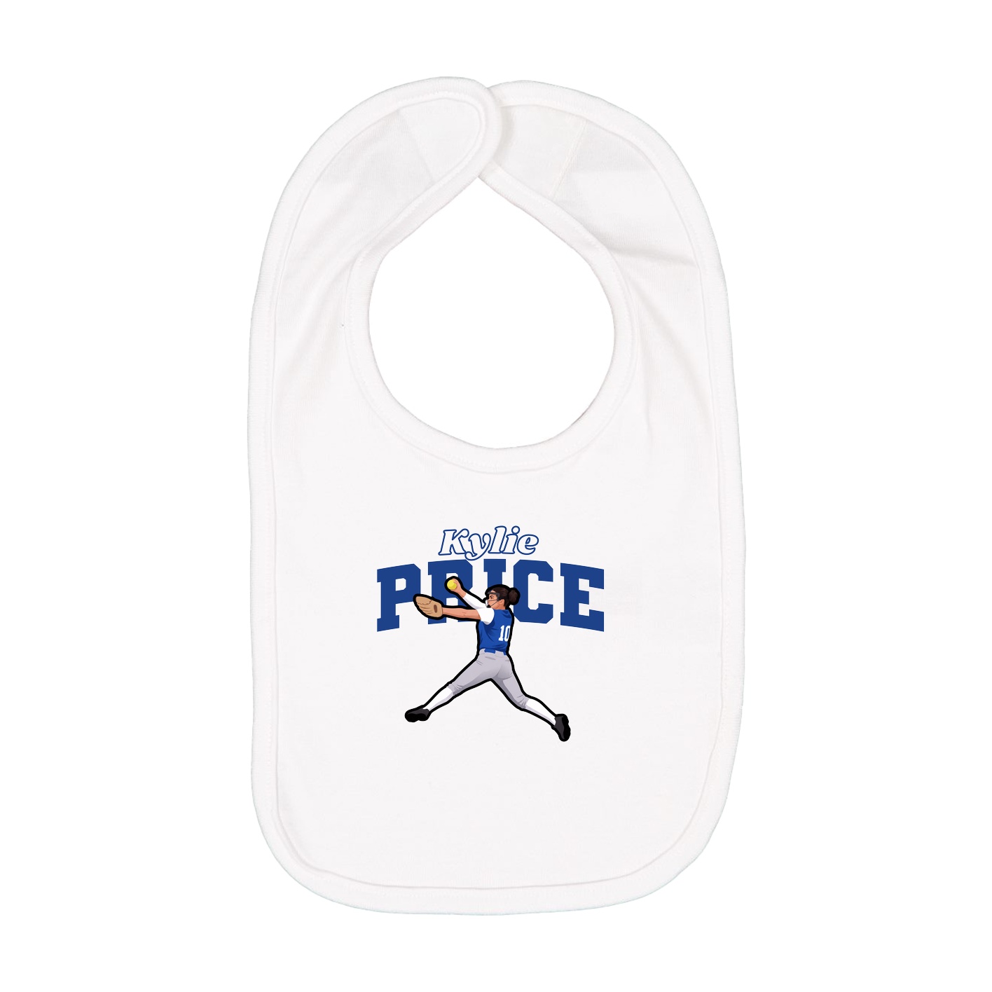Infant Bib — Name Arch in White
