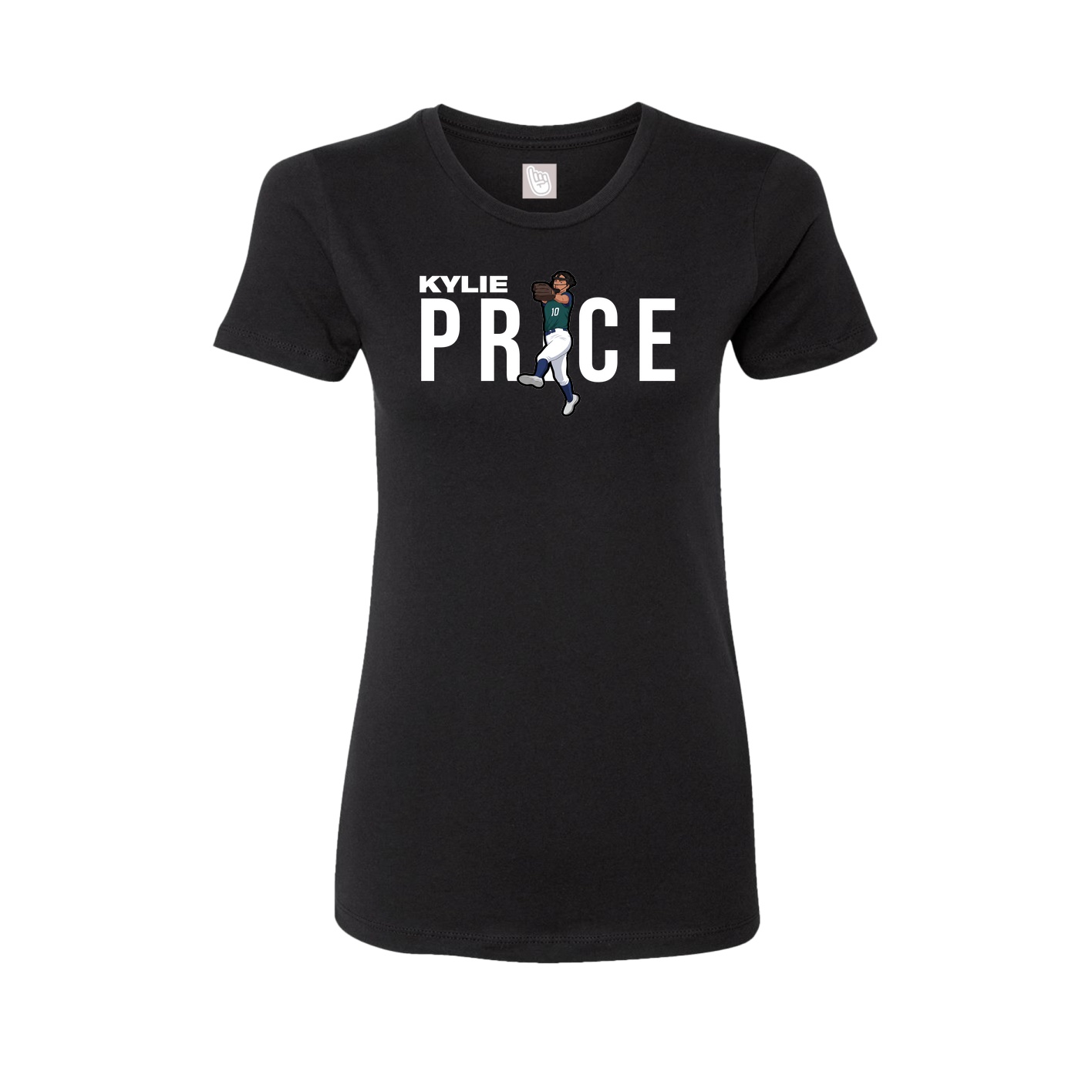 Fitted Women's Tee — Player Name in Black