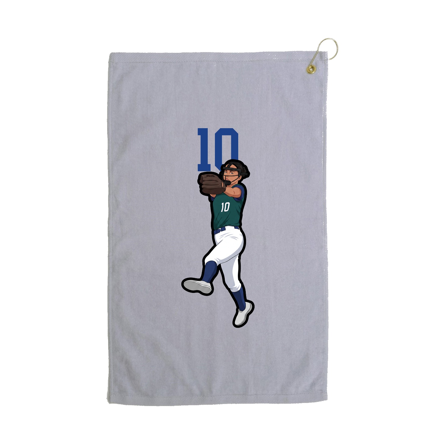 Golf Towel — Number Top in Grey