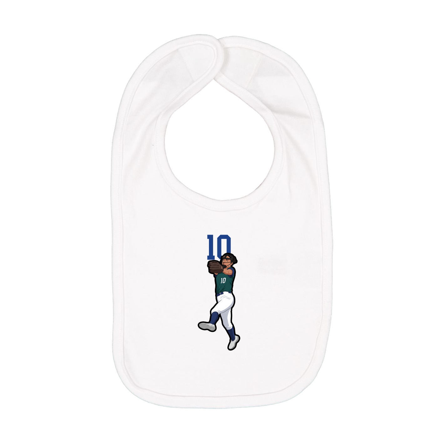 Infant Bib — Number Top in White