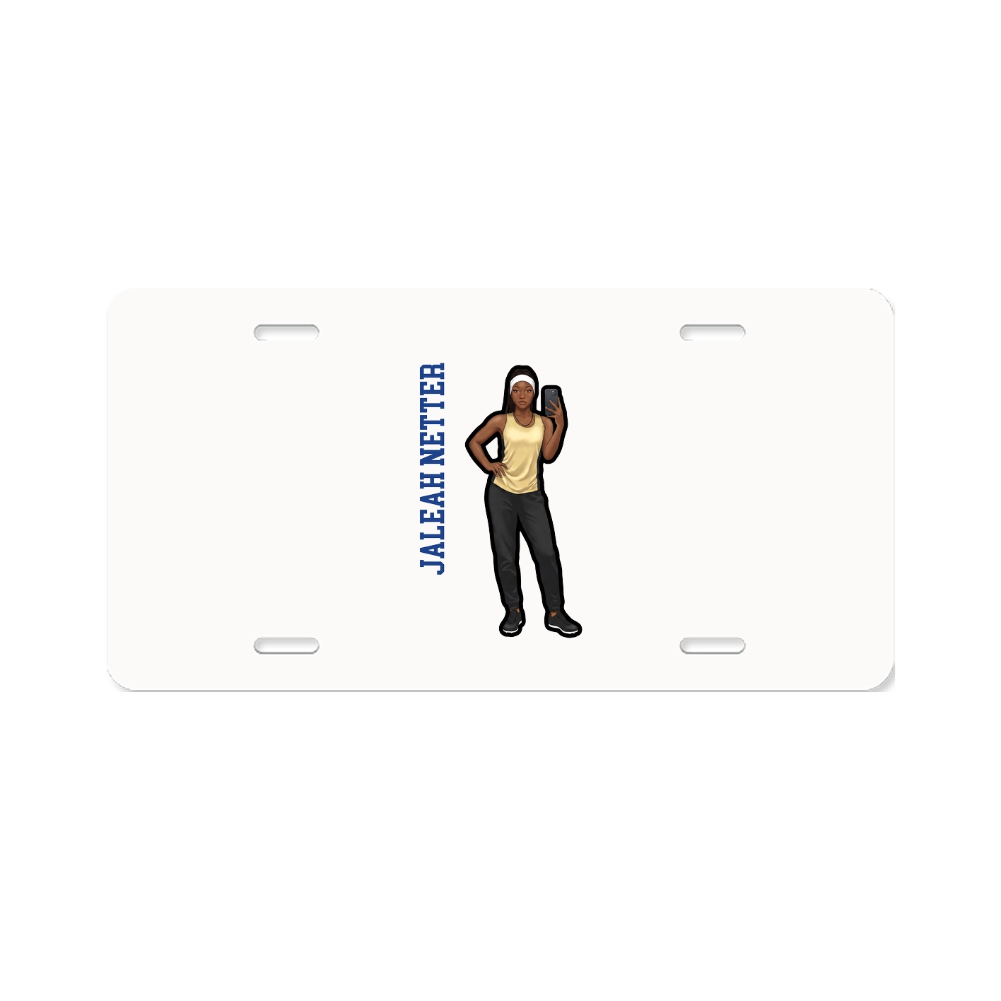 License Plate — Name Vertical in Classic