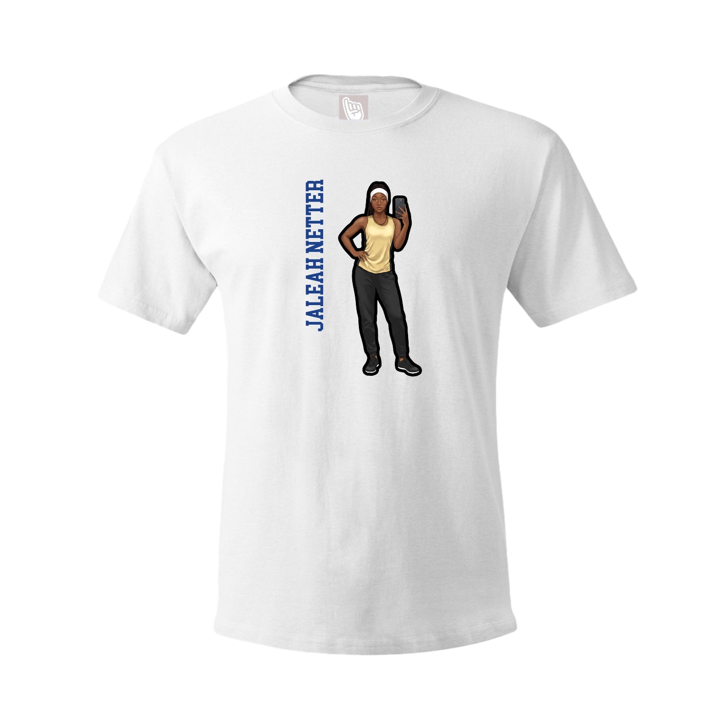 Tee — Name Vertical in White