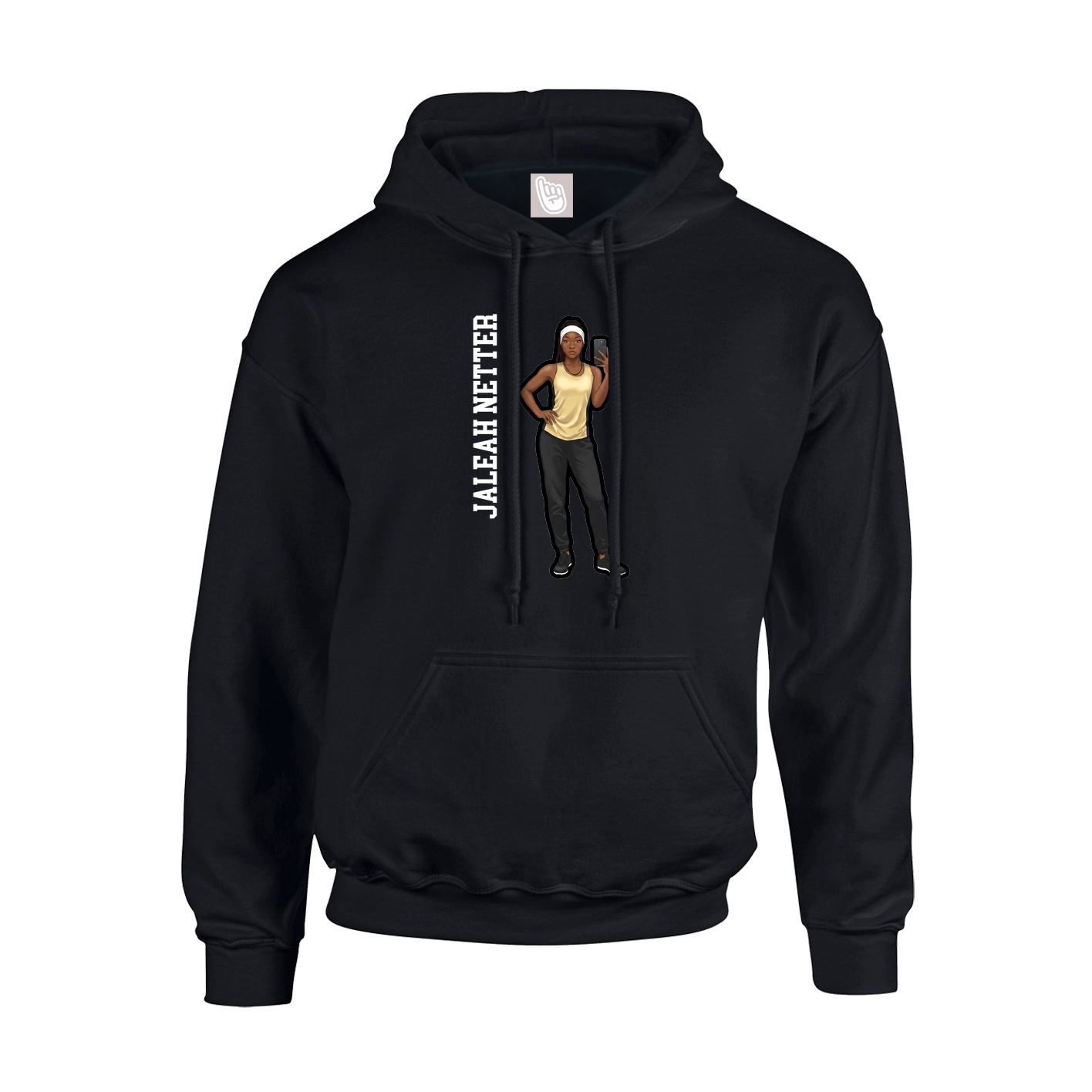 Hoodie — Name Vertical in Black
