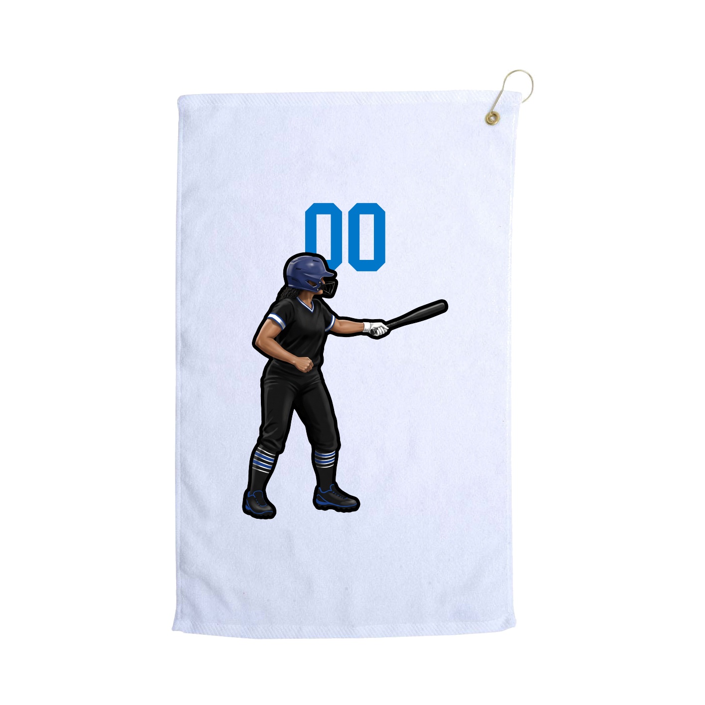 Golf Towel — Number Top in White