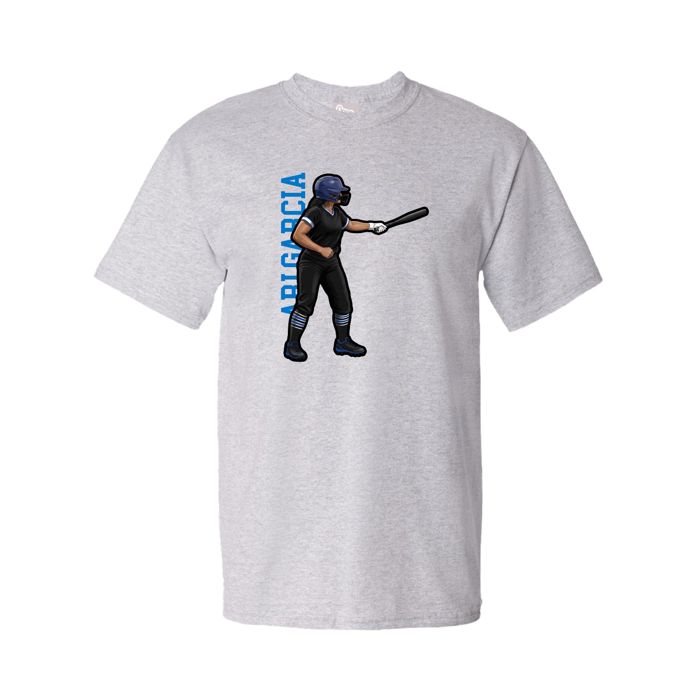 Tee — Name Vertical in Grey