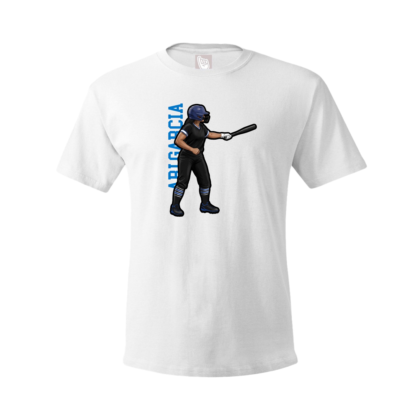 Youth Tee — Name Vertical in White