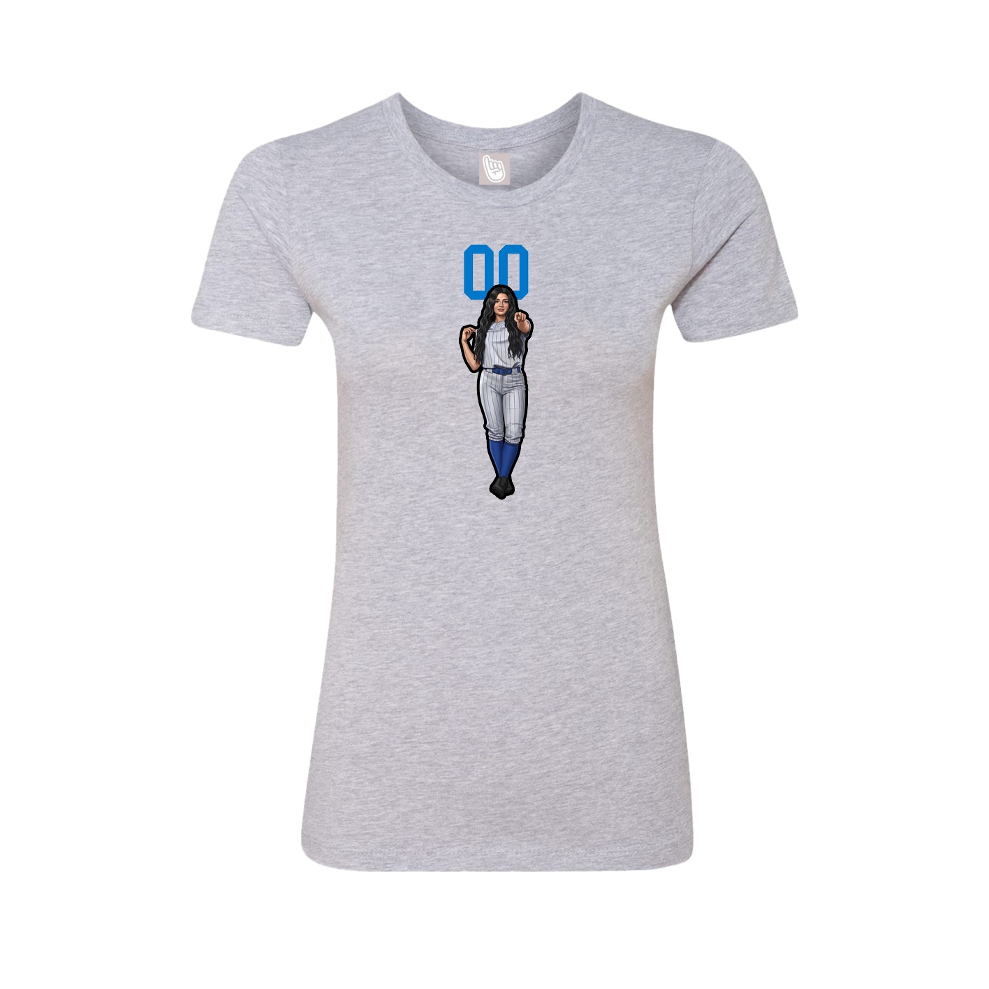 Fitted Women's Tee — Number Top in Grey