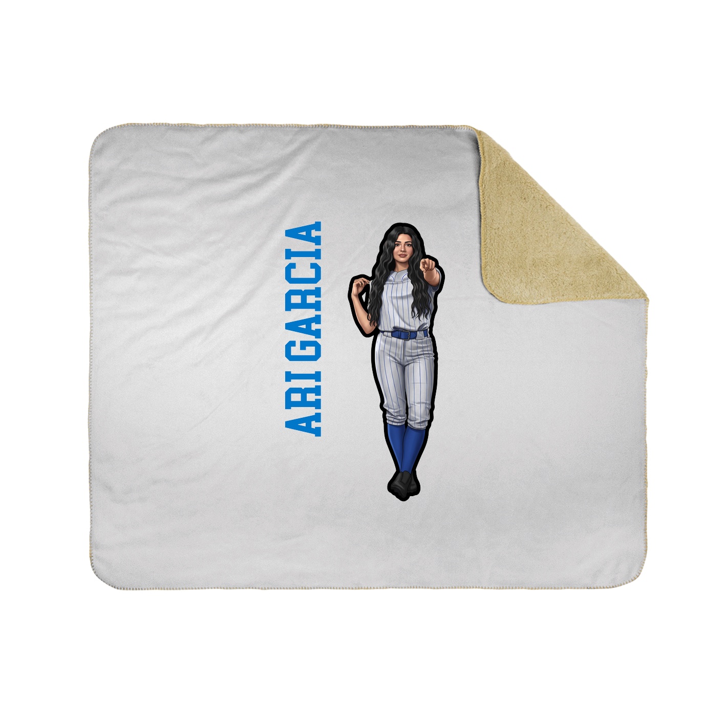 Throw Blanket — Name Vertical in White