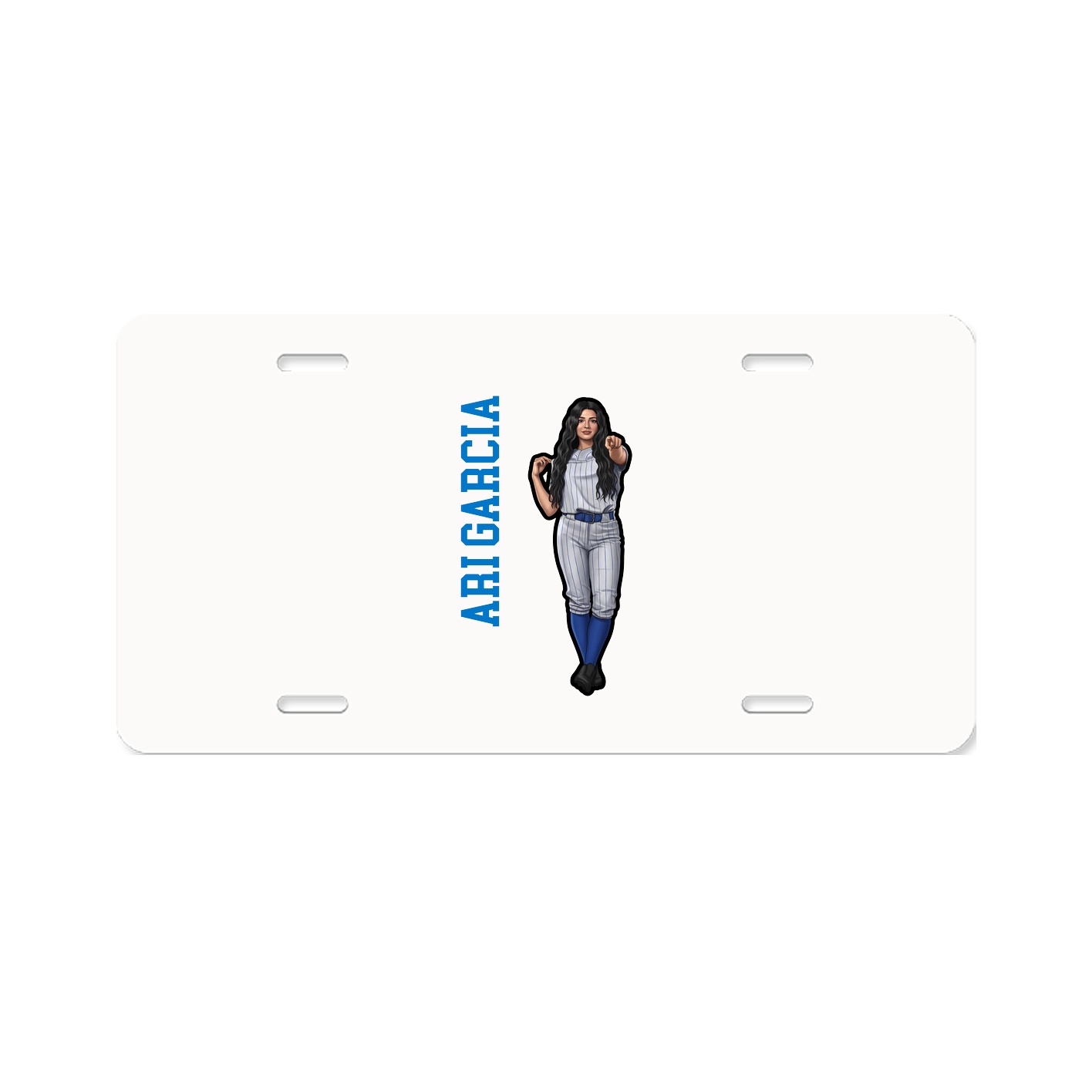 License Plate — Name Vertical in Classic