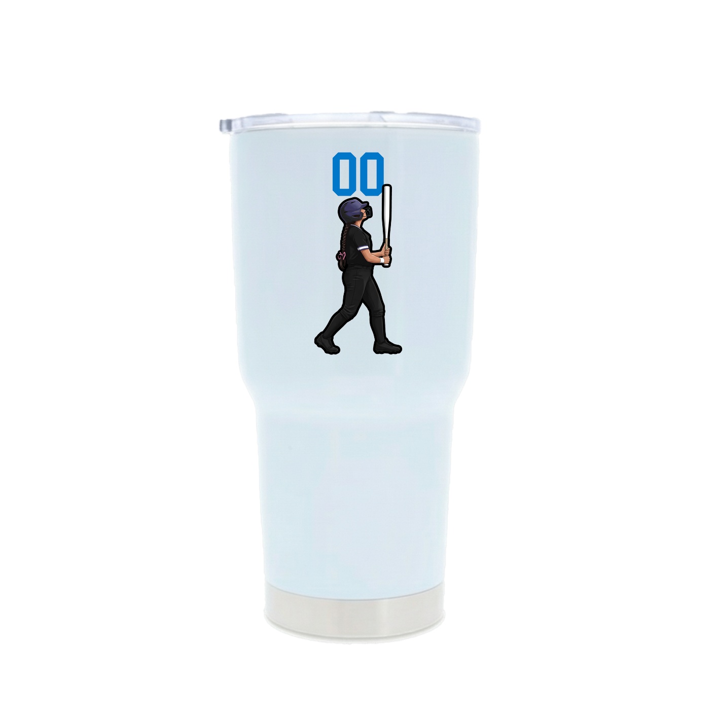 30oz Stainless Steel Tumbler — Number Top in White