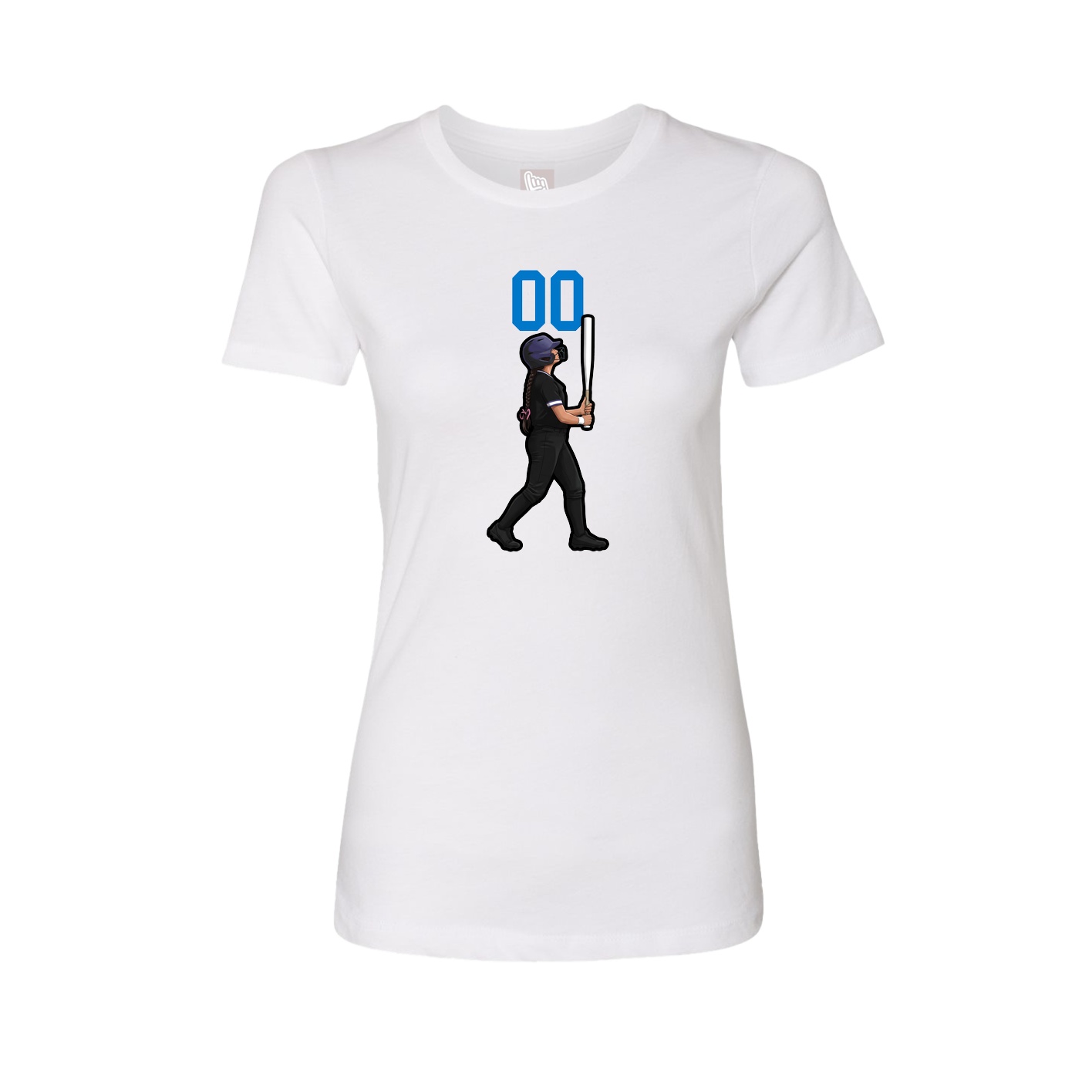 Fitted Women's Tee — Number Top in White